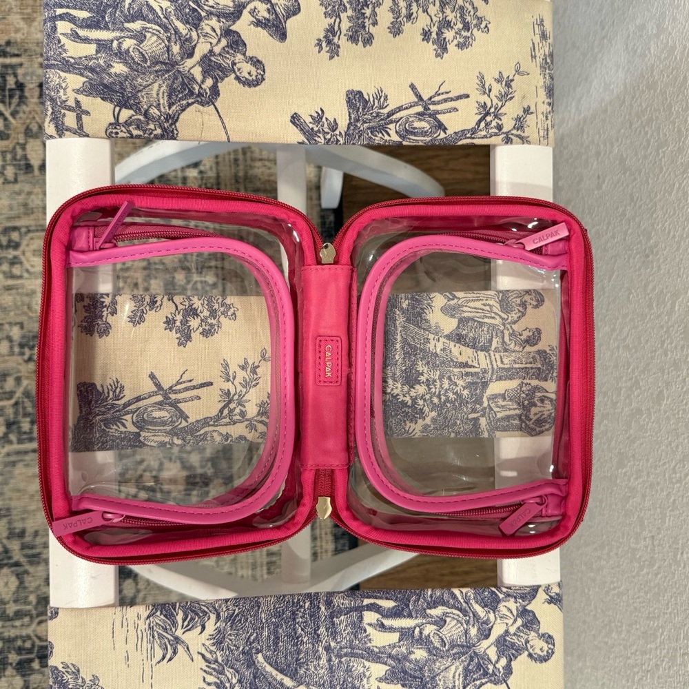 Calpak Pink Clear Organizer Bag